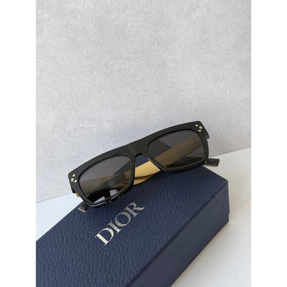 NEW Dior CD Diamond S8I Square Sunglasses in Black Gold $750 main image 9
